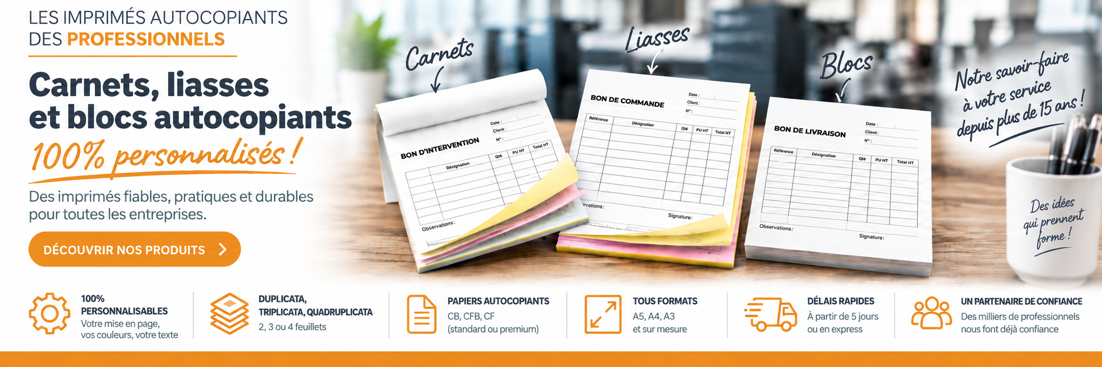 carnet autocopiant et liasse autocopiante